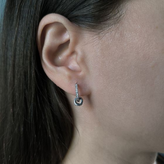 Silver Earrings with Fianites