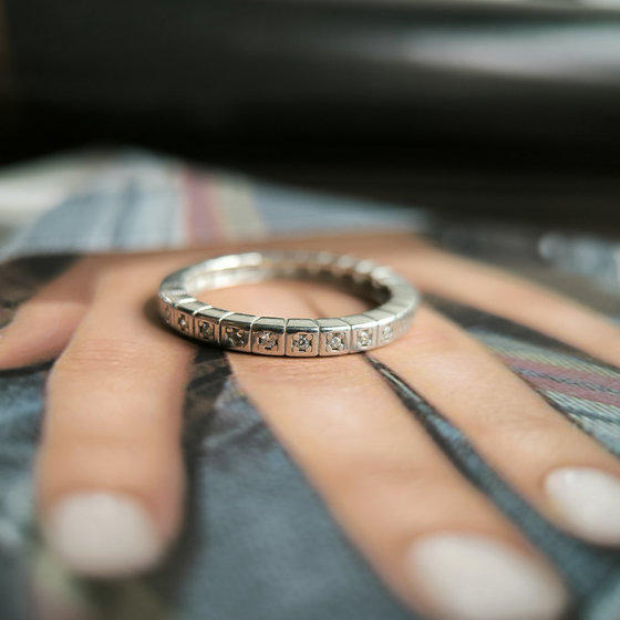 Silver ring with cubic zirconia
