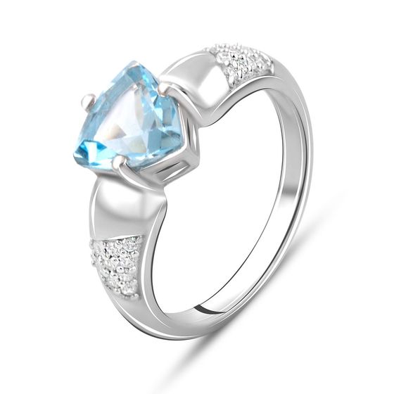 Silver ring with a 1.993-carat topaz