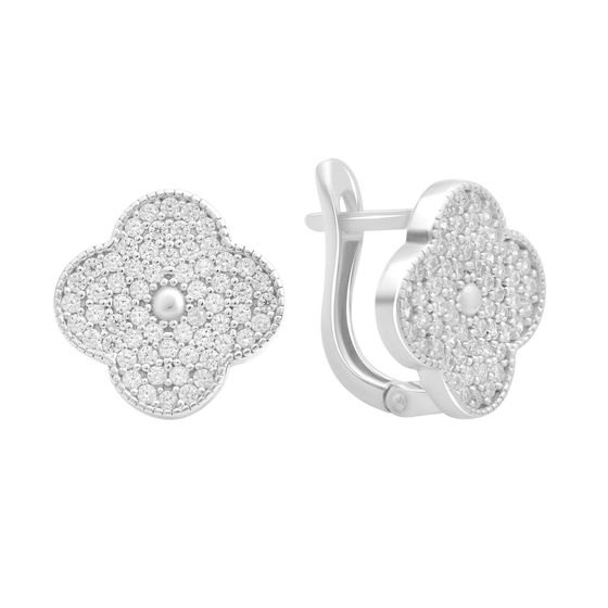 Silver Earrings with 1.4ct Phianites