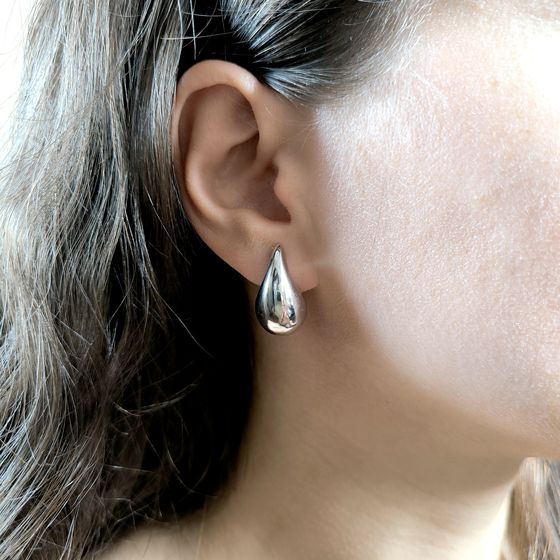 Silver earrings without stones