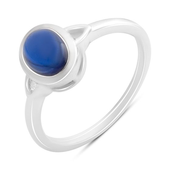 Silver ring with sapphire nano