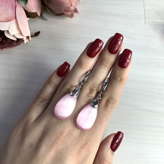 Серебряные серьги с кошачьим глазом 22ct