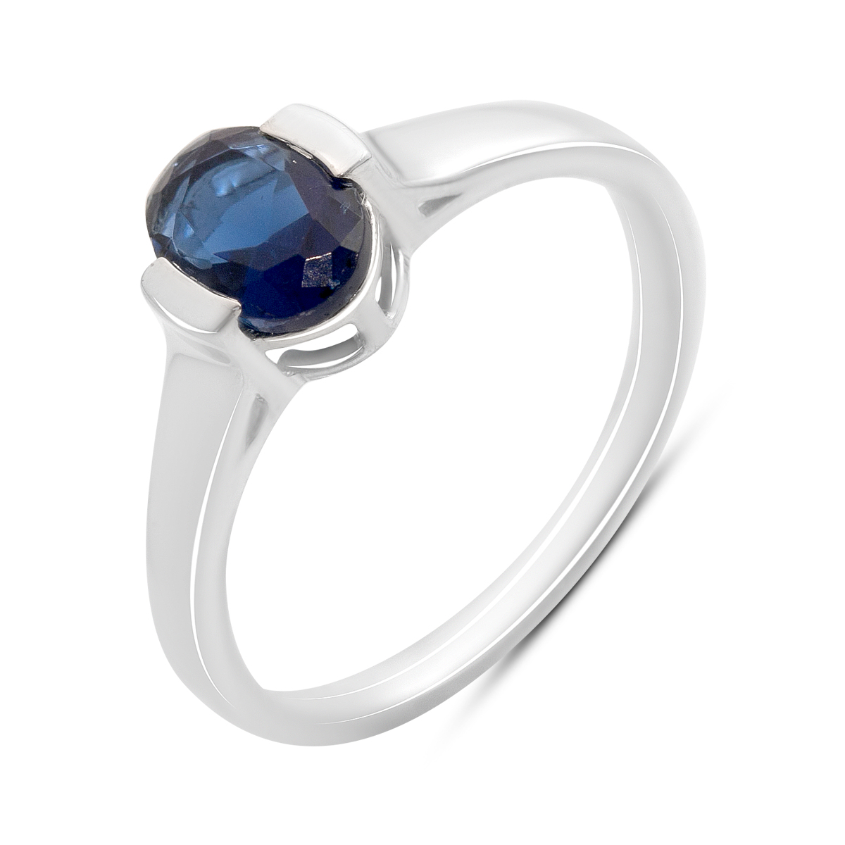 Silver ring with a 0.907-carat nano sapphire