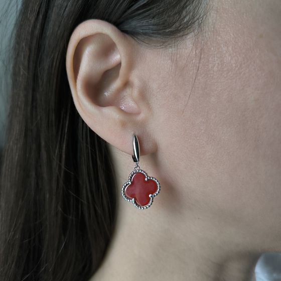 Серебряные серьги с агатом
