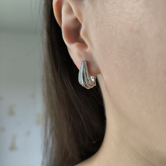 Silver Earrings with Fianites