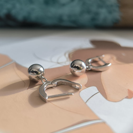 Silver earrings without stones