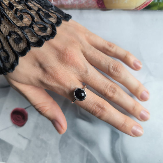 Silver ring with sapphire nano 2.26ct