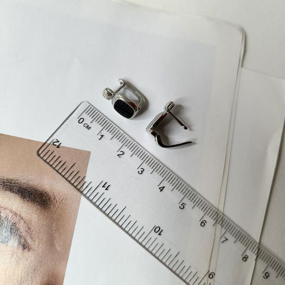 Silver earrings with onyx