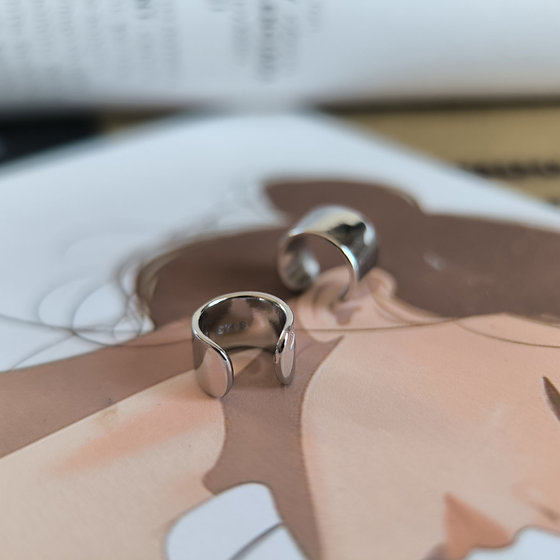 Silver earrings without stones