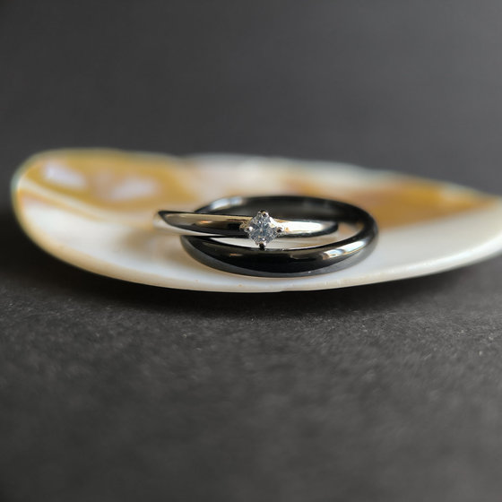 Silver Ring with Ceramic Inlay