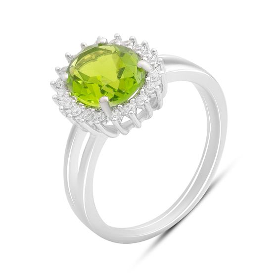Срібна каблучка з хризолітом 5.4ct