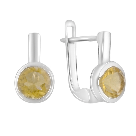 Silver earrings with citrine nano 2.14ct