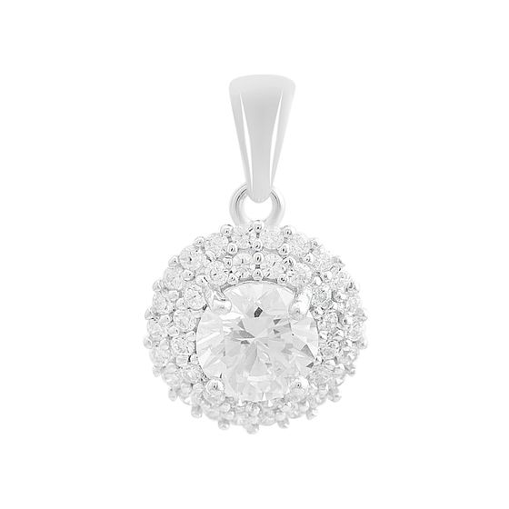 Silver pendant with cubic zirconia