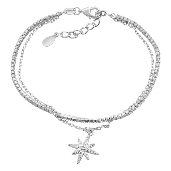Silver bracelet with phianites
