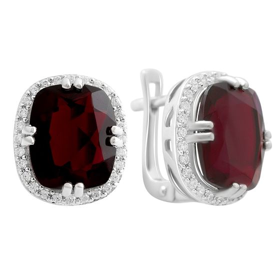 Срібні сережки з гранатом nano 9.39ct