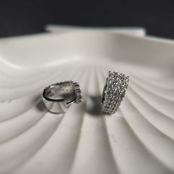 Silver Earrings with Fianites