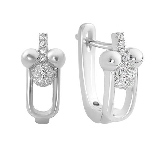 Silver Earrings with Fianites