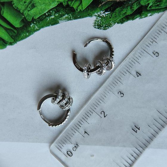 Silver Earrings with Fianites