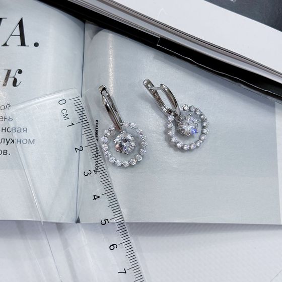 Silver Earrings with Fianites