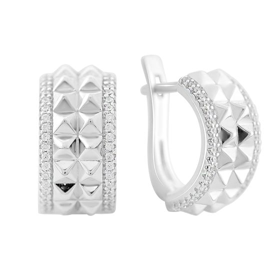 Silver Earrings with Fianites