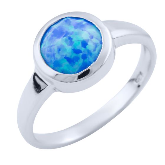 Silver ring with an opal