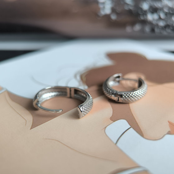 Silver earrings without stones