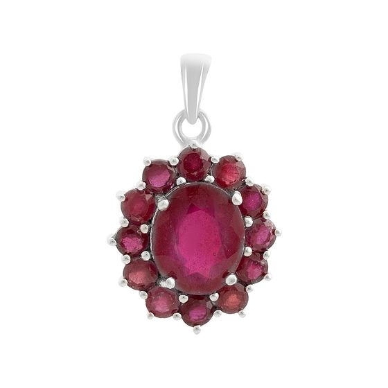 Серебряная подвеска с рубином 5.388ct