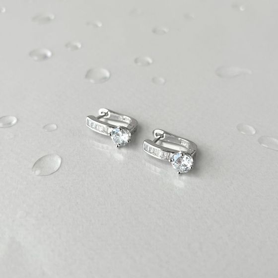 Silver Earrings with Fianites