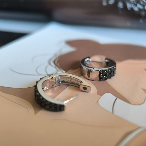 Silver earrings with Phianites
