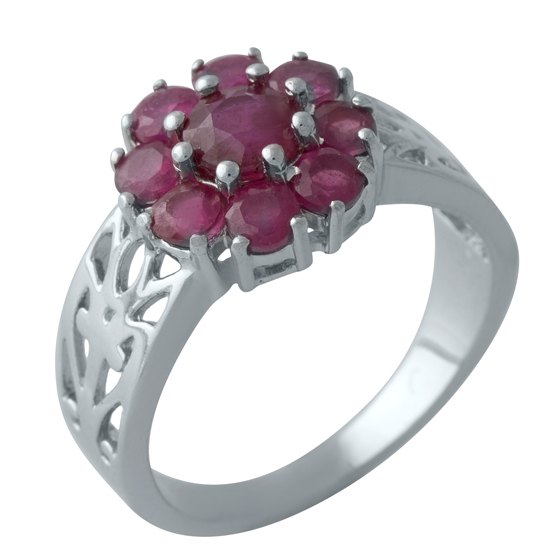 Silver ring with ruby