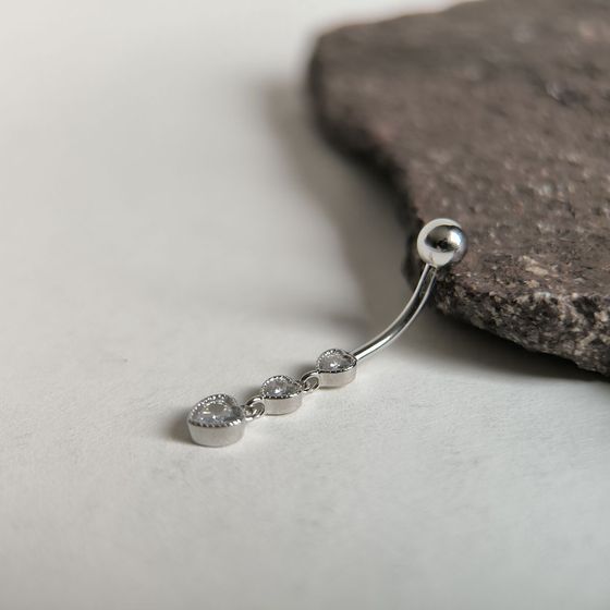Silver piercing with phianites