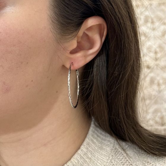 Silver earrings without stones