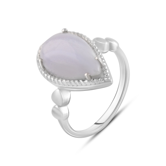Silver ring with agate