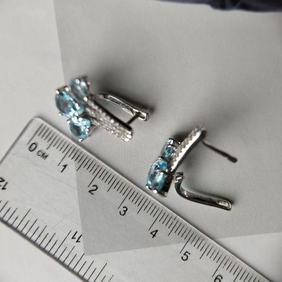 Silver earrings with topaz 8.333ct