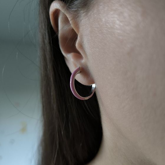 Silver earrings with phianites, semallu