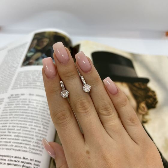 Silver Earrings with Fianites