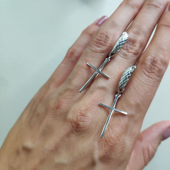 Silver earrings without stones
