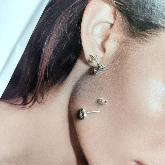 Silver Earrings with Fianites