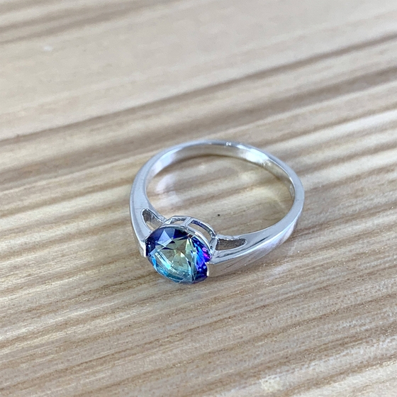 Silver ring with mystic topaz 1.485ct