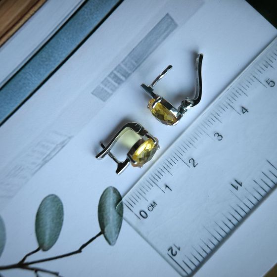 Срібні сережки з цитрином nano 4,979 карата