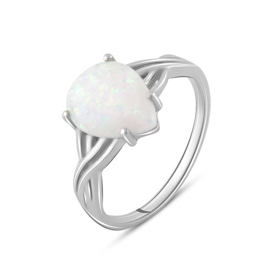 Silver ring with a 1.288-carat opal