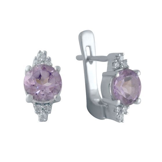 Срібні сережки з аметистом 2.585ct