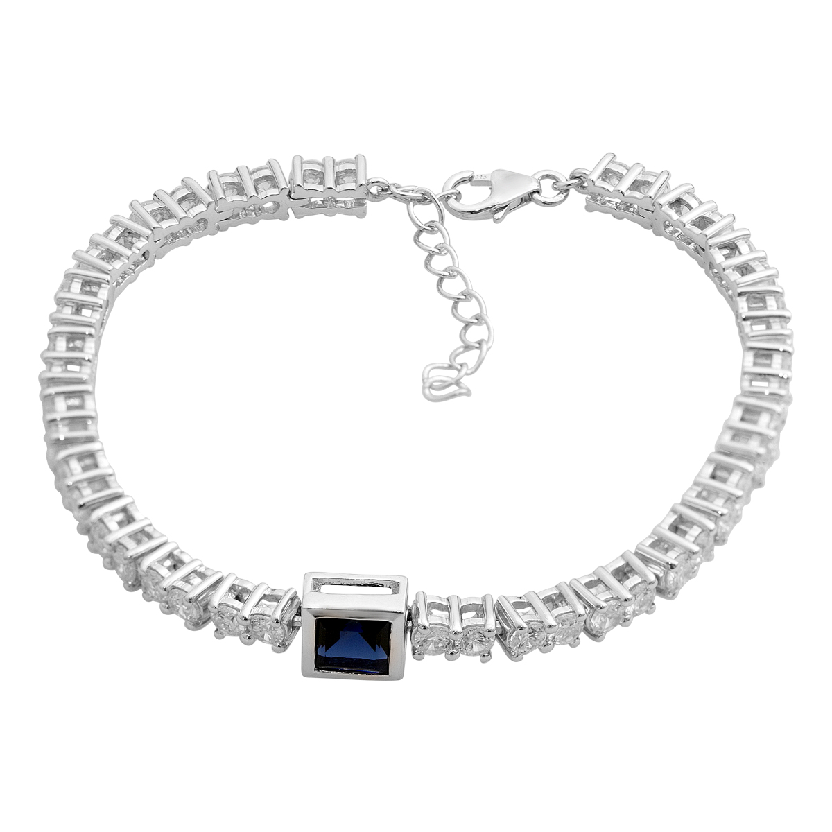 Silver bracelet with nano sapphire 9.25ct
