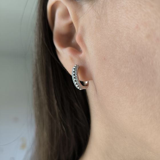 Silver Earrings with Fianites