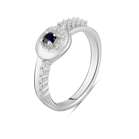 Silver ring with sapphire 0.125ct