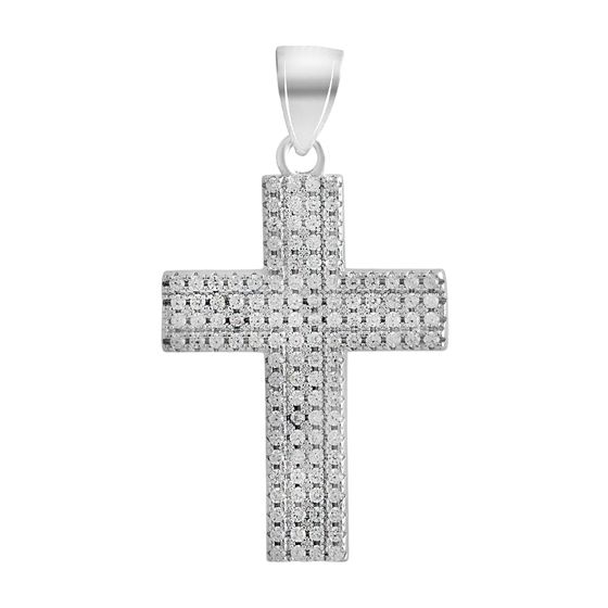 Silver cross with phianites
