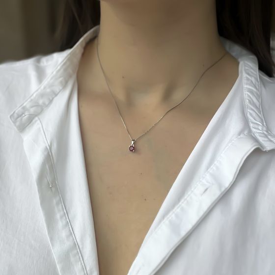 Silver pendant with ruby 0.963ct