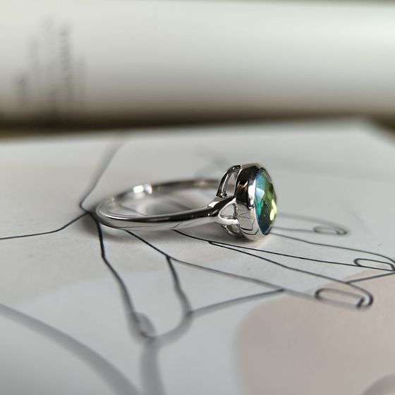 Срібна каблучка з містик топазом 0.85ct