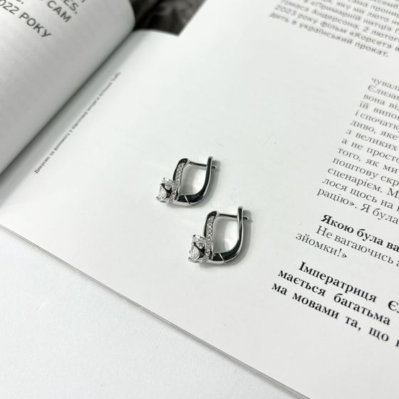Silver Earrings with Fianites